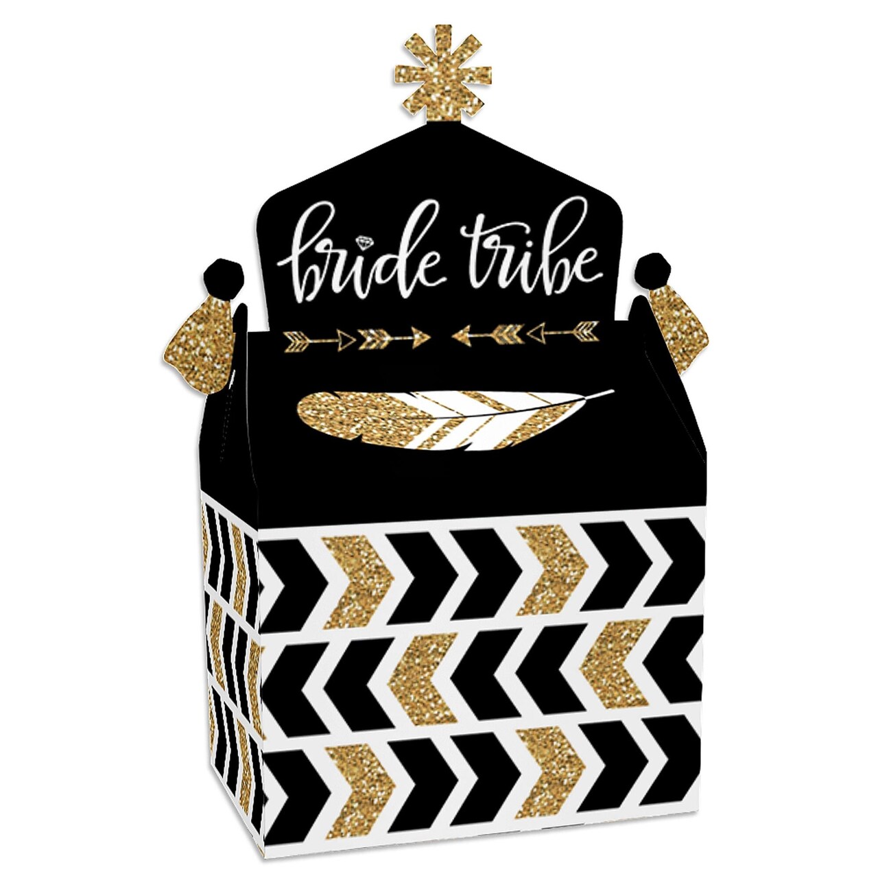 Big Dot of Happiness Bride Tribe - Treat Box Party Favors - Bridal Shower or Bachelorette Party Goodie Gable Boxes - Set of 12